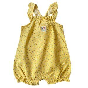 🔵 Carter's Yellow Floral Ruffle Tank Baby Romper NWT